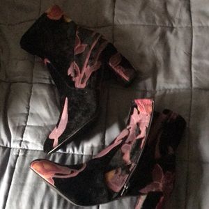 Velvet ankle boots
